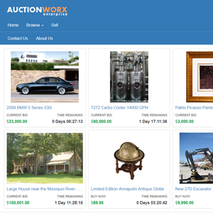 online auction software main demo