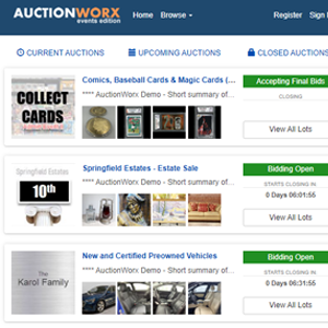 online auction software main demo